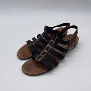 Munro Darian Sandal Tortoise Shell Size 10 M Slip On Wedge